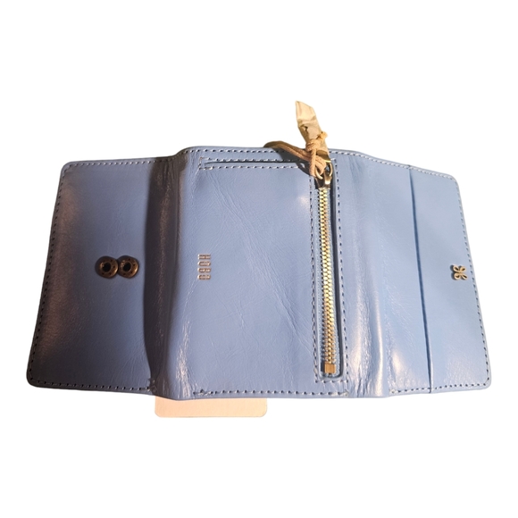 NWT HOBO INTERNATIONAL JILL Mini WALLET TRANQUIL BLUE billfold trifold coin zip - Picture 4 of 6